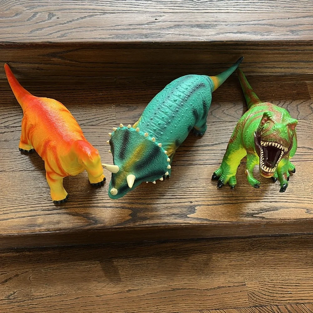 Trio of Large Rubberized Dinosaurs - Picture 2 of 6